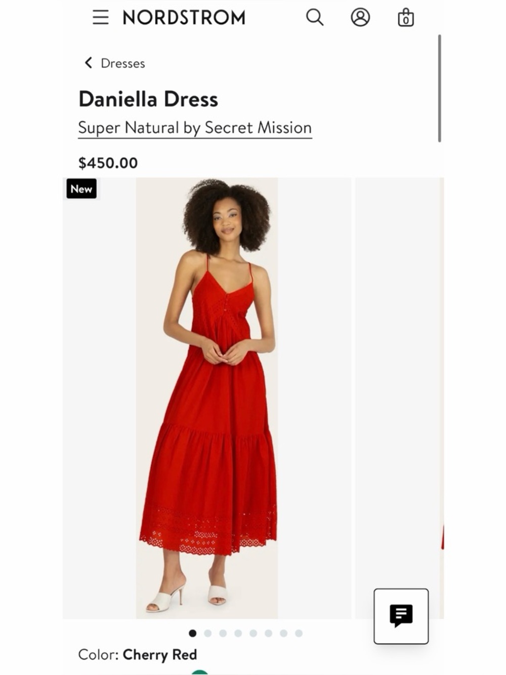 Super Natural by Secret Mission Daniella Cotton Eyelet Dress Red Size S - Picture 15 of 15